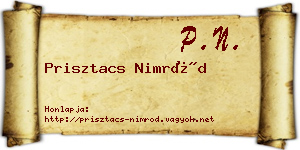 Prisztacs Nimród névjegykártya